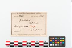 Etikett zu Eisenärmchenbeil (NHMW-PRAE-003466)